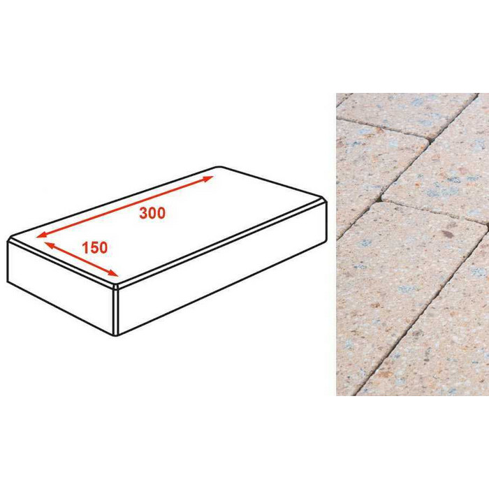 Плитка тротуарная Готика Granite FINERRO, картано, Павловское 300*150*80 мм