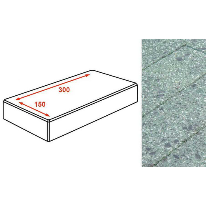 Плитка тротуарная Готика Granite FINERRO, картано, Порфир 300*150*80 мм