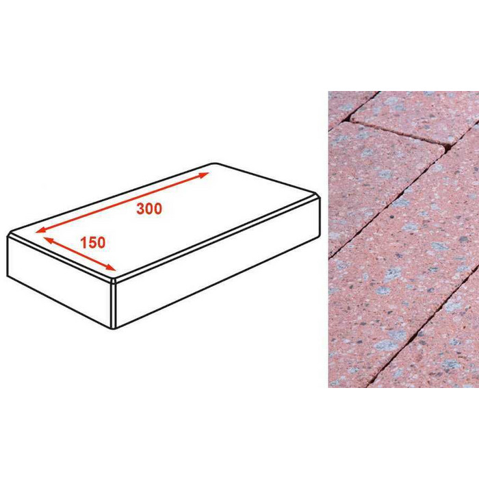 Плитка тротуарная Готика Granite FINERRO, картано, Травертин 300*150*80 мм