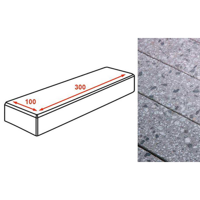 Плитка тротуарная Готика Granite FINERRO, паркет, Галенит 300*100*80 мм