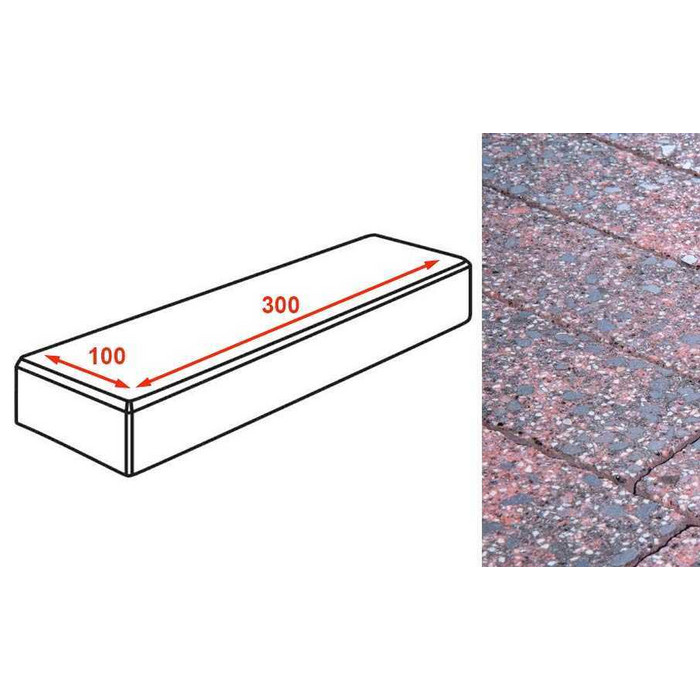 Плитка тротуарная Готика Granite FINERRO, паркет, Дымовский 300*100*80 мм