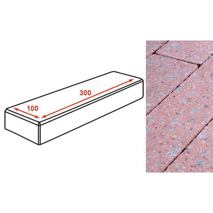 Плитка тротуарная Готика Granite FINERRO, паркет, Травертин 300*100*80 мм