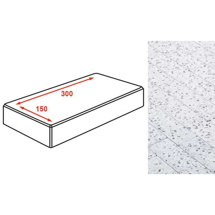 Плитка тротуарная Готика Granite FINO, картано, Грис Парга 300*150*80 мм
