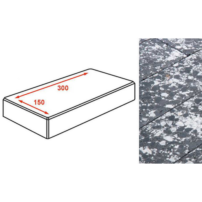 Плитка тротуарная Готика Granite FINO, картано, Диорит 300*150*80 мм