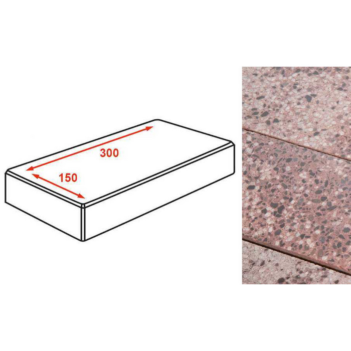 Плитка тротуарная Готика Granite FINO, картано, Сансет 300*150*80 мм