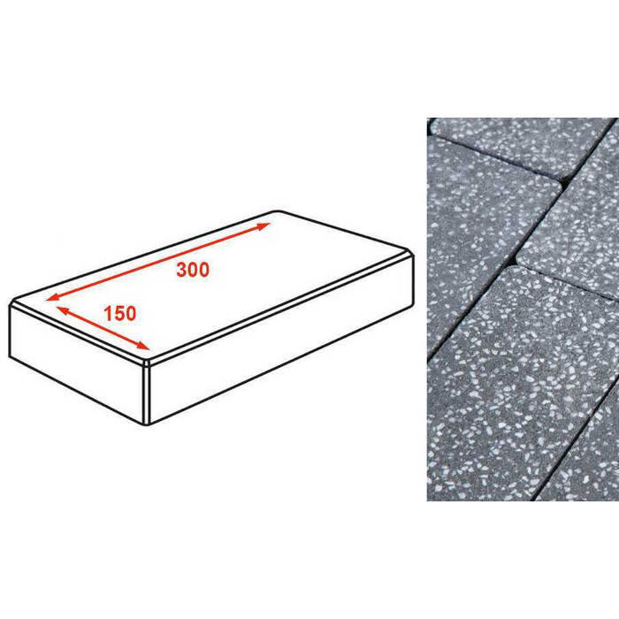 Плитка тротуарная Готика Granite FINO, картано, Суховязский 300*150*80 мм