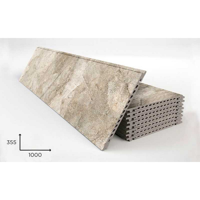 Керамогранитная плита FAVEKER GA16 для НФС, Rocks Gris, 1000*355*18 мм