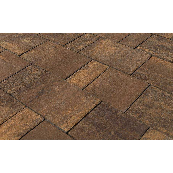 Плитка тротуарная BRAER Старый город Ландхаус Color Mix Каштан, толщина 80 мм