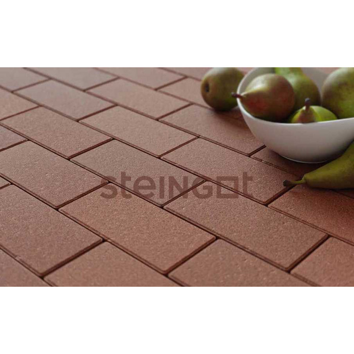 Плитка тротуарная Steingot Моно, Прямоугольник, фаска 1,5*1,5, коричневый, 200*100*40 мм