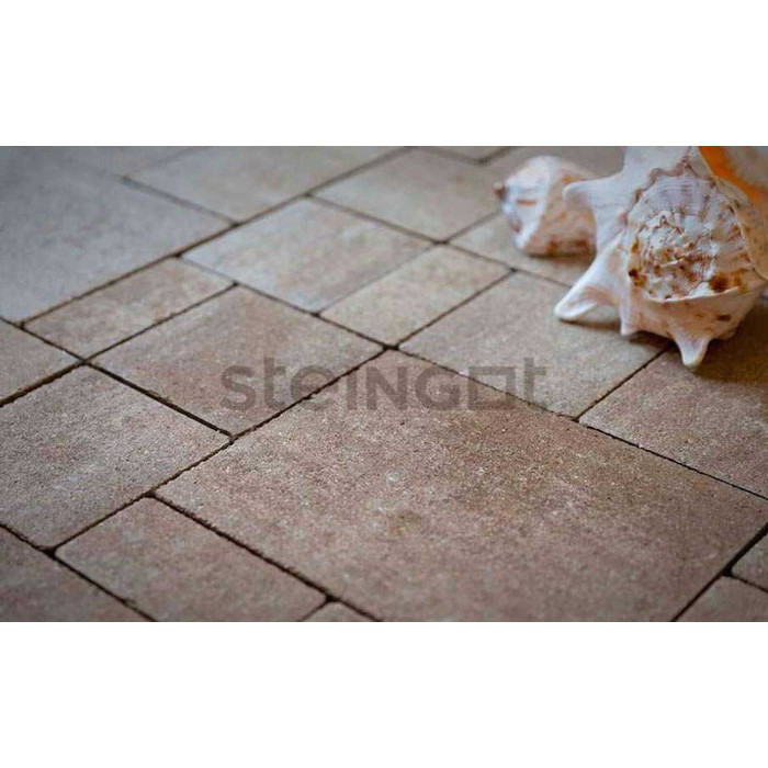 Плитка тротуарная Steingot Color Mix Бавария, Травертин, толщина 60 мм