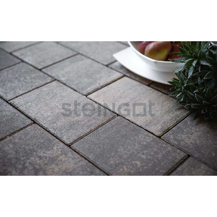 Плитка тротуарная Steingot Color Mix, Новый город, Штайн Блэк, толщина 80 мм