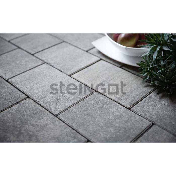 Плитка тротуарная Steingot Color Mix, Новый город, Штайн Сильвер, толщина 100 мм